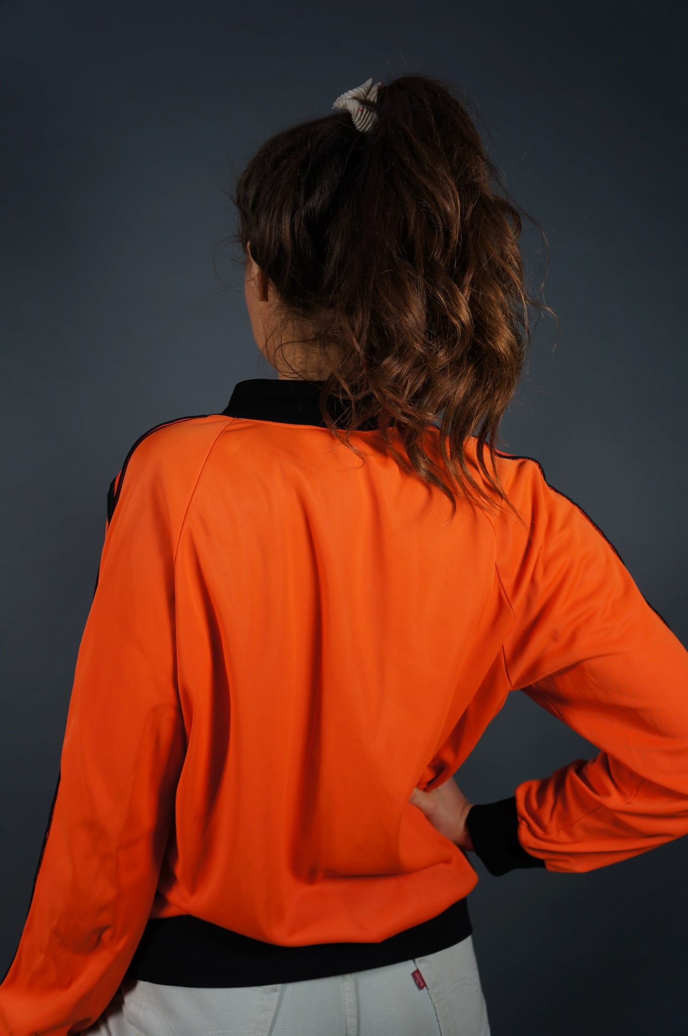 70er Adidas Trainingsjacke — Orange / Schwarz