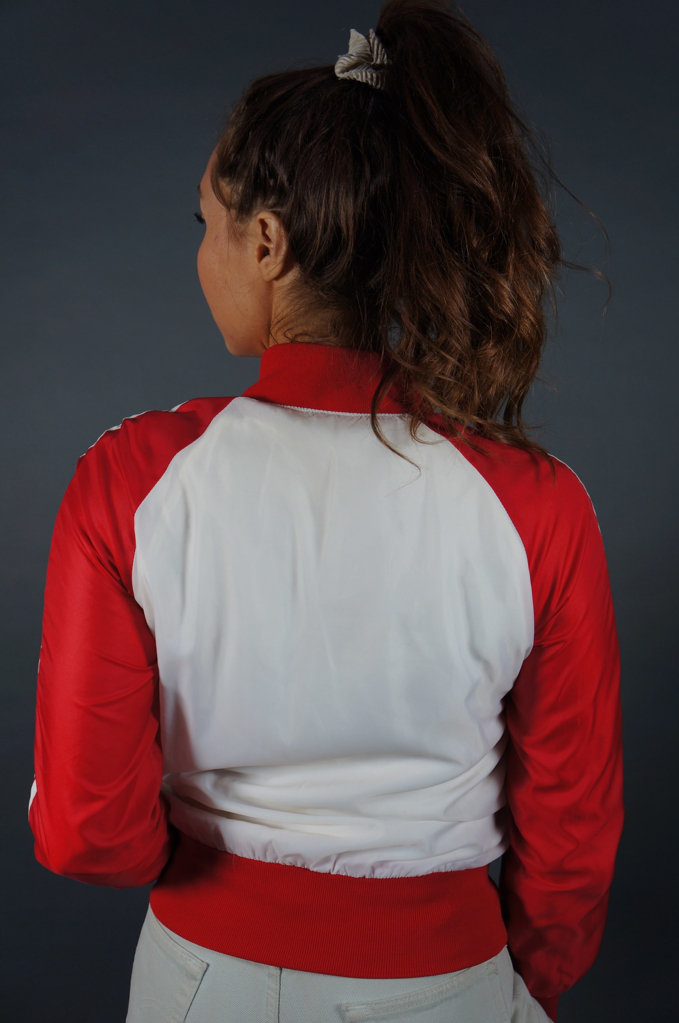 70er Adidas Rot & Weiß Trainingsjacke — M