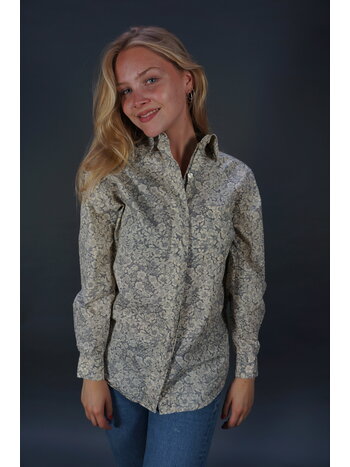 Cacharel Graue Bluse mit Blumenprint — L