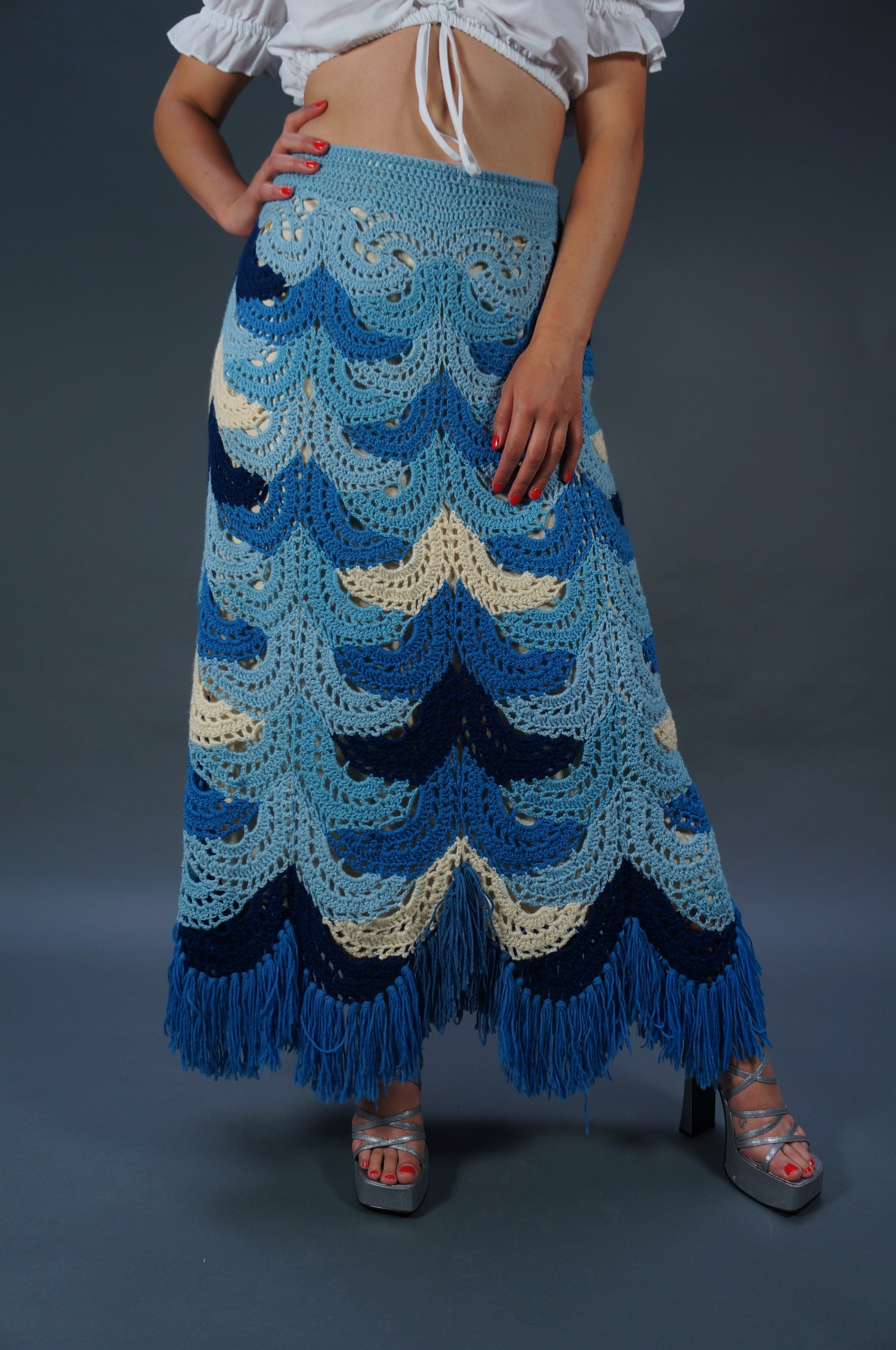 70s Crochet Maxi Skirt