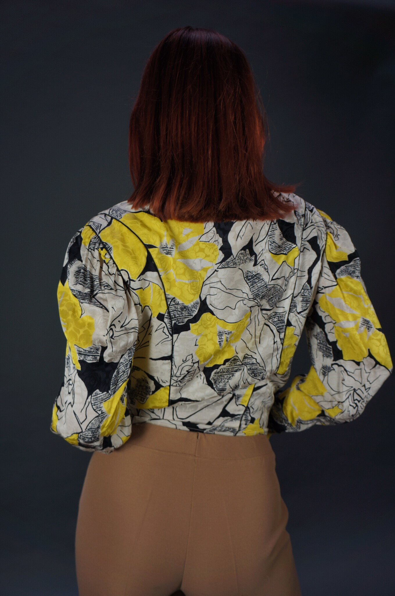 Louis Feraud Graphic Flower Wrap Blouse