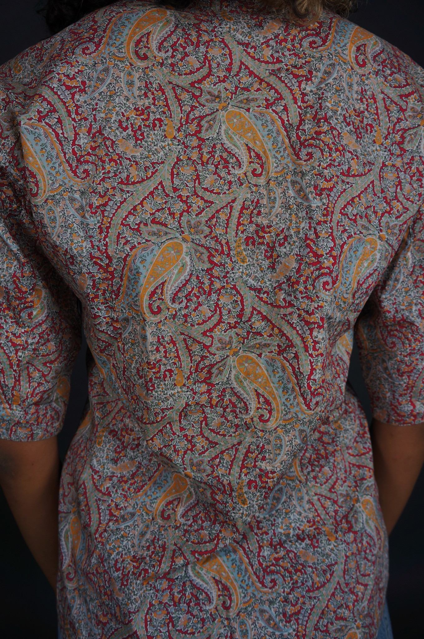 Cacharel Bluse — Weiß / Blau / Gelb / Rot
