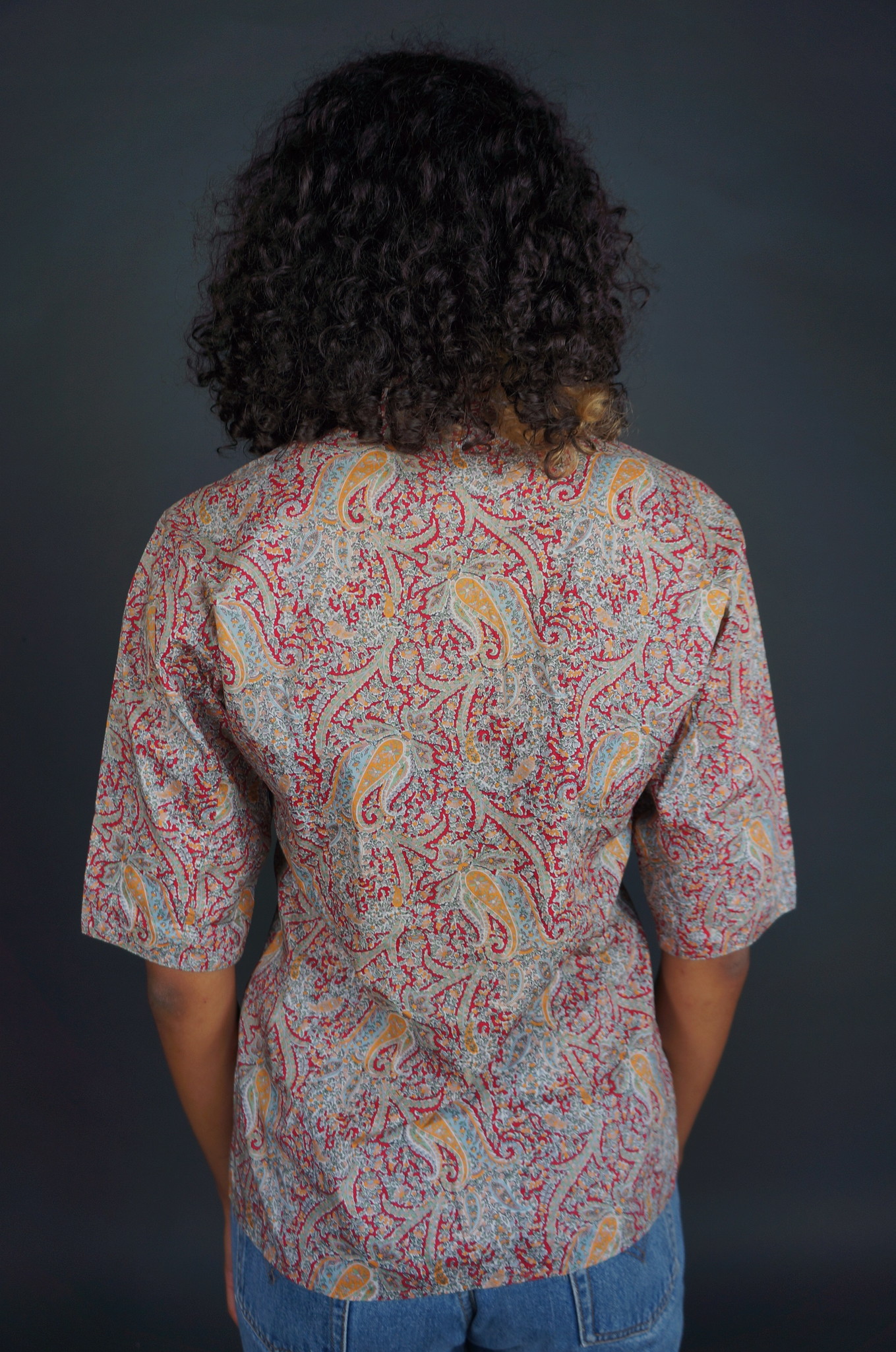 Cacharel Bluse — Weiß / Blau / Gelb / Rot