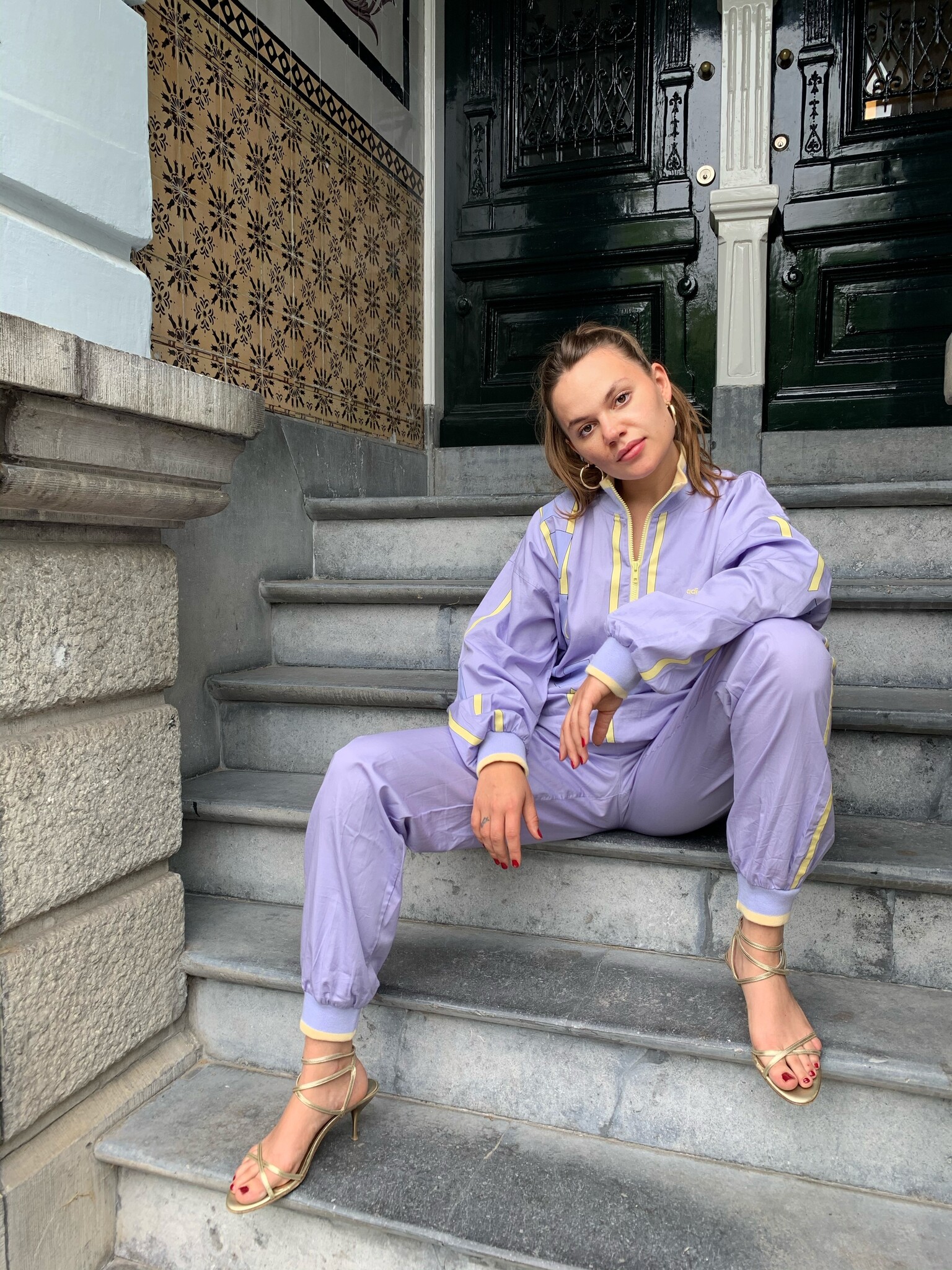 80s Lilac Adidas Suit