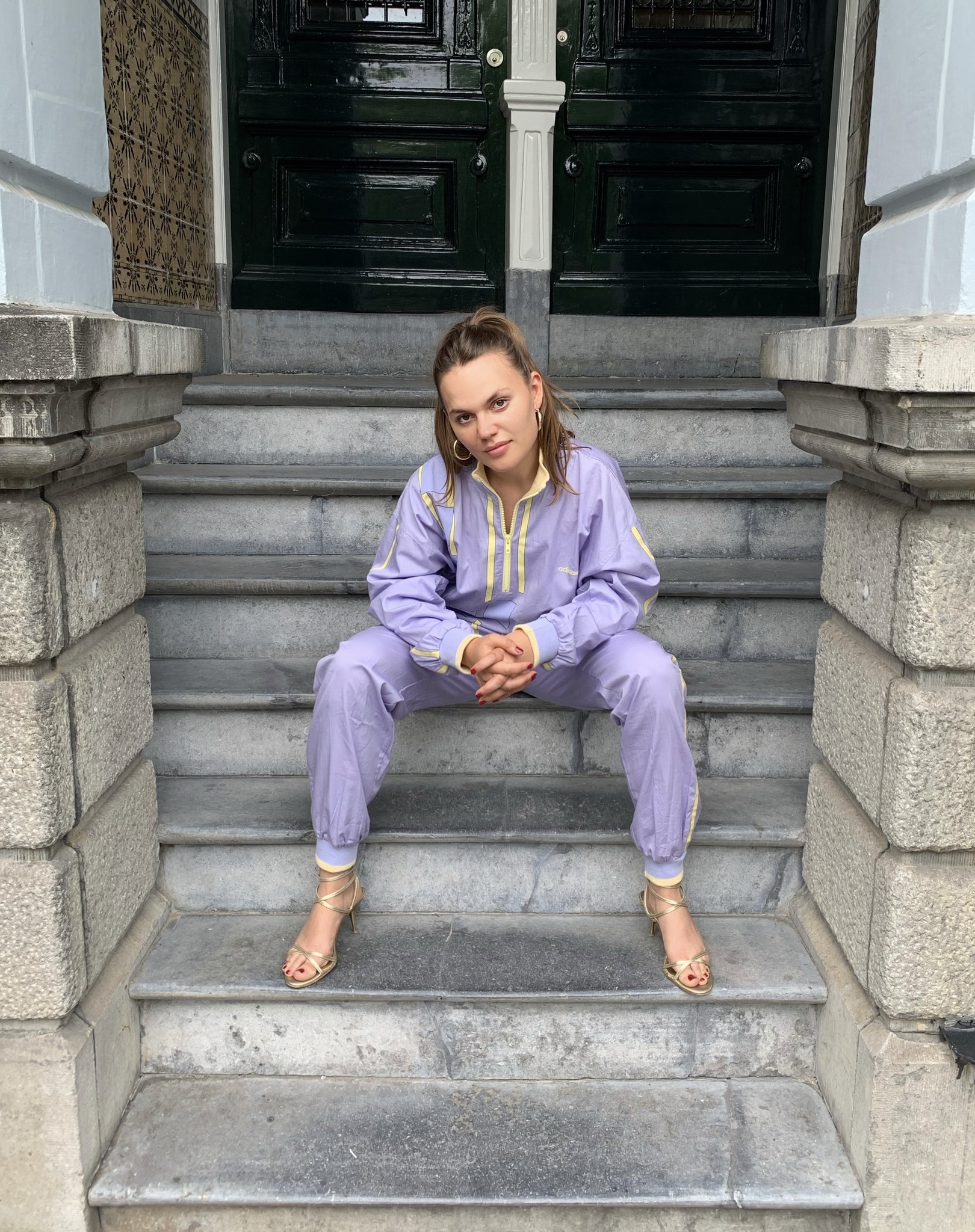 80s Lilac Adidas Suit