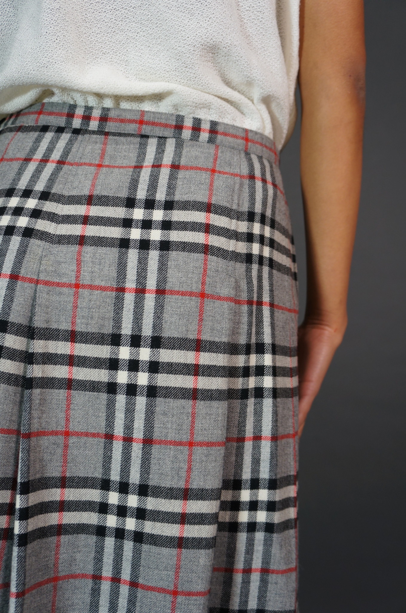 Burberrys Plaid Wool Skirt