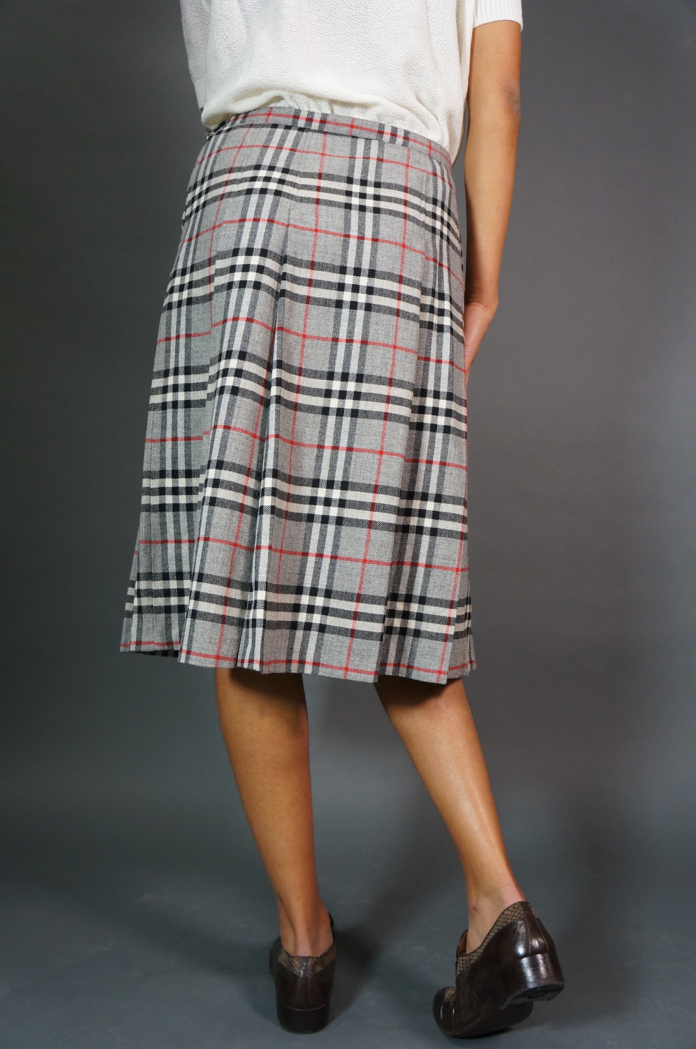 Burberrys Plaid Wool Skirt