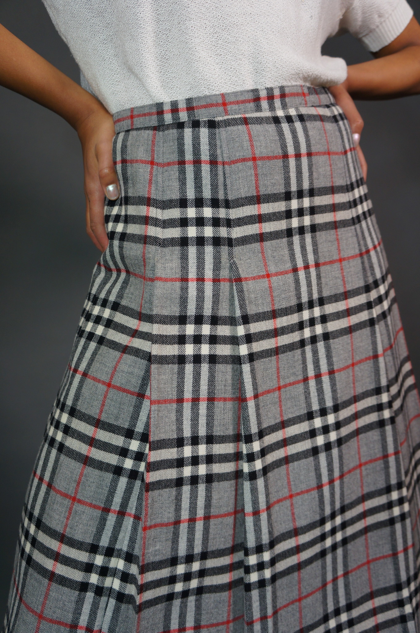 Burberrys Plaid Wool Skirt