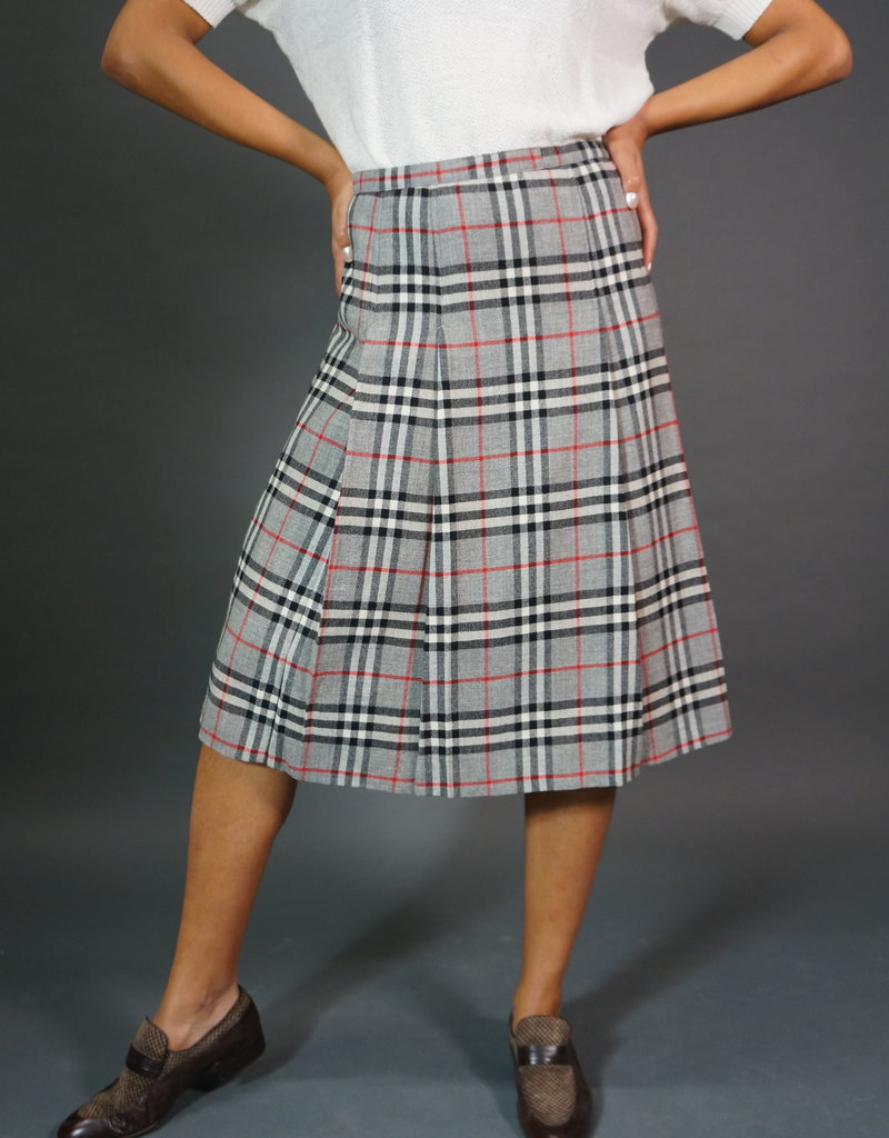 Burberrys Plaid Wool Skirt