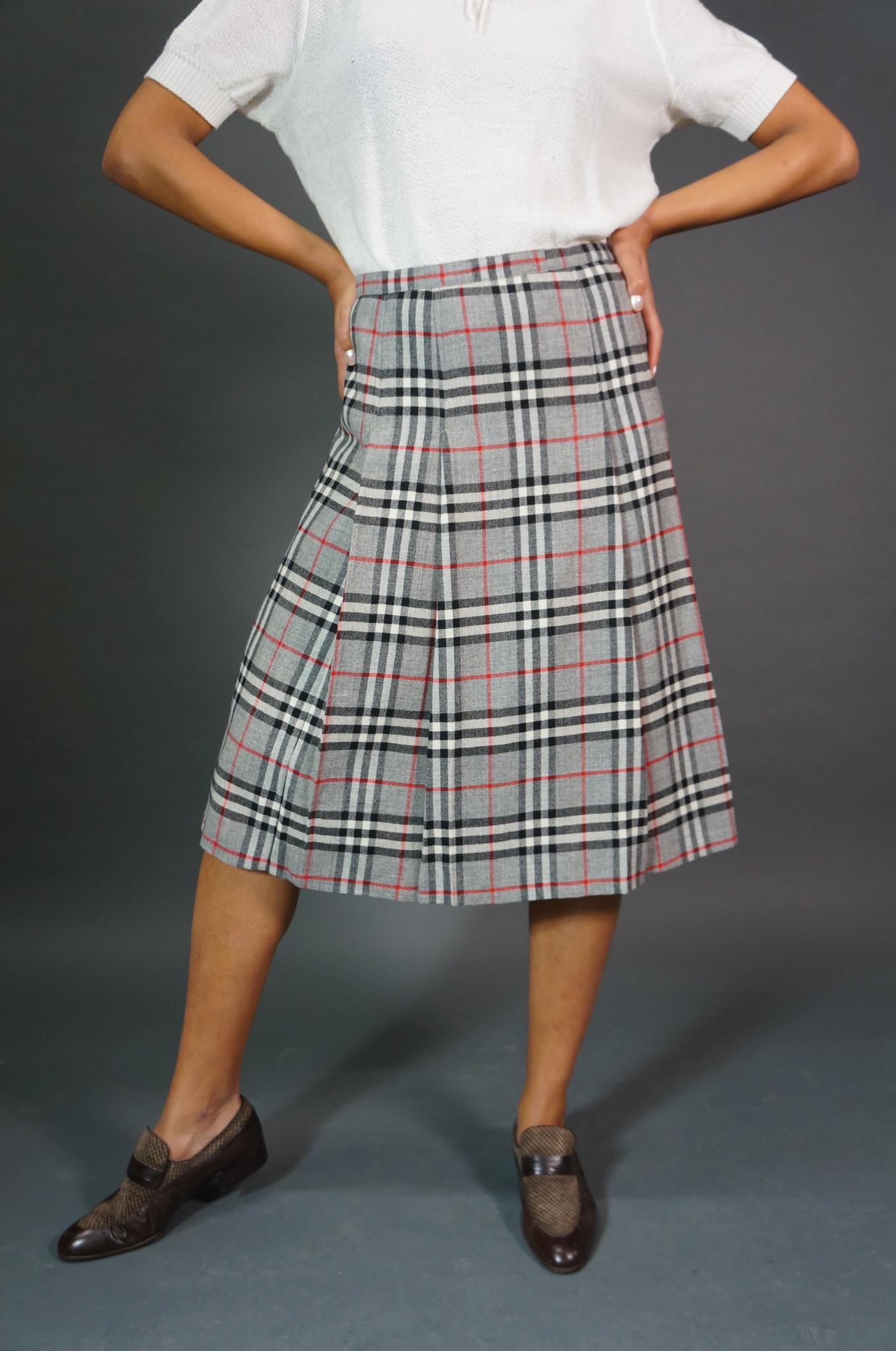 Burberrys Plaid Wool Skirt