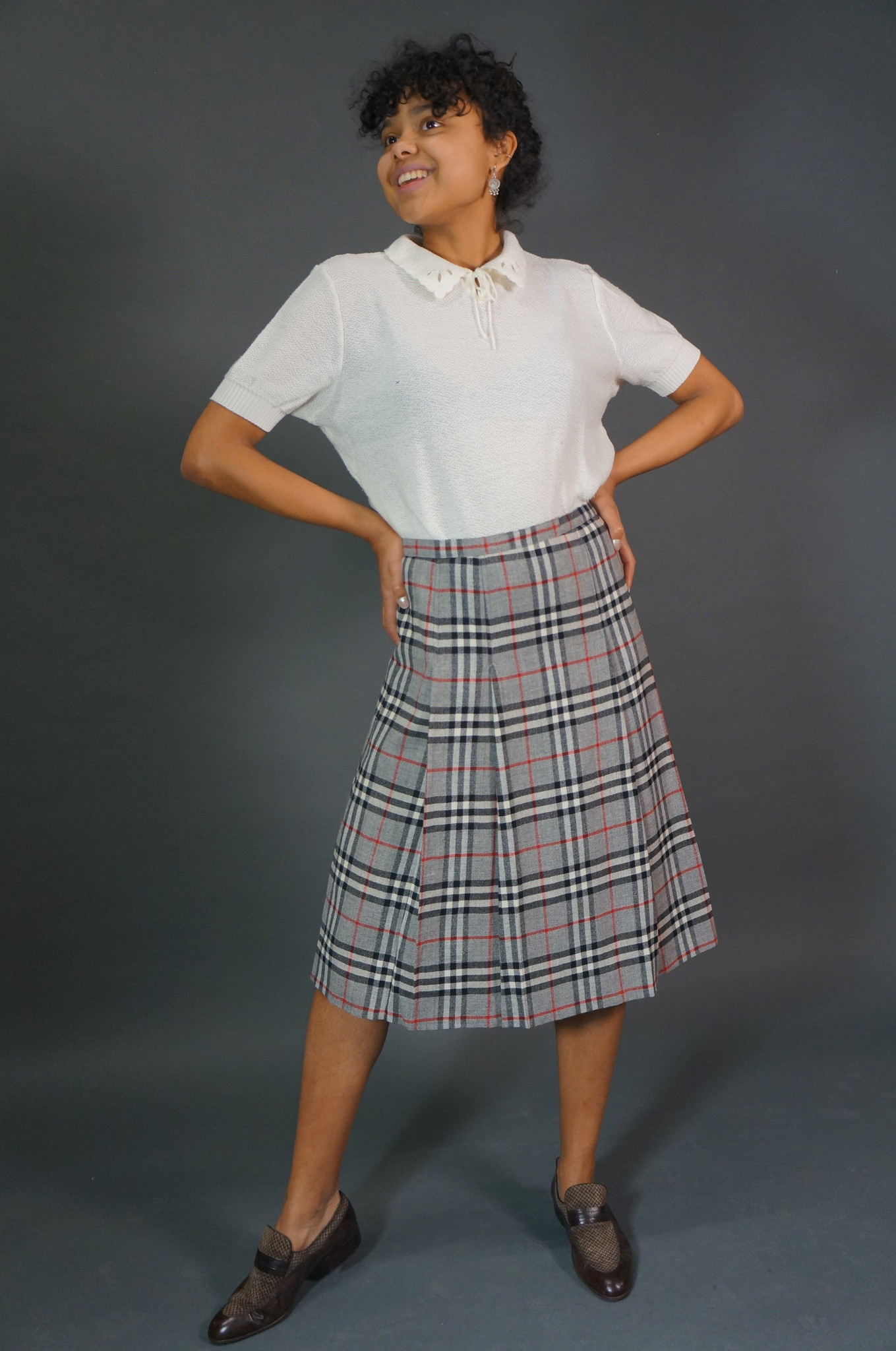 Burberrys Plaid Wool Skirt