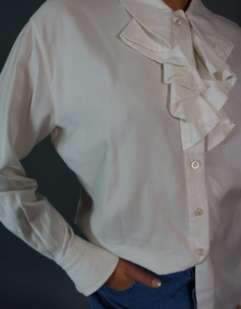 escada ruffle blouse