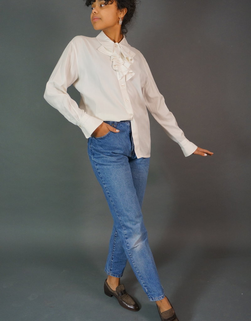 escada ruffle blouse