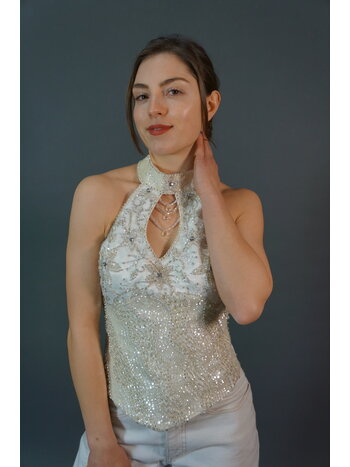 Sequin Halter Top