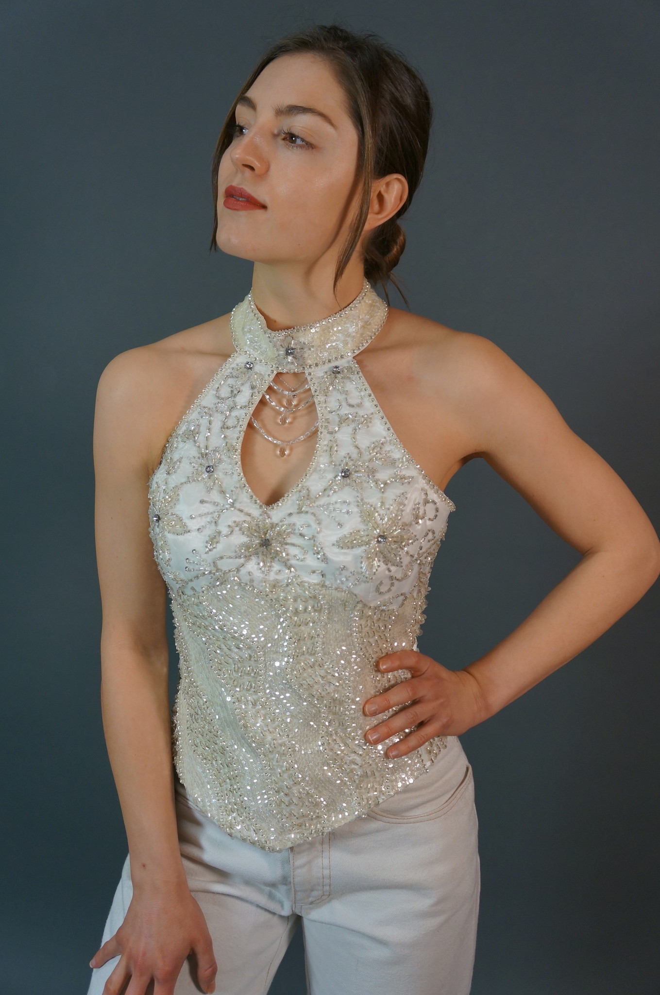 Sequin Halter Top
