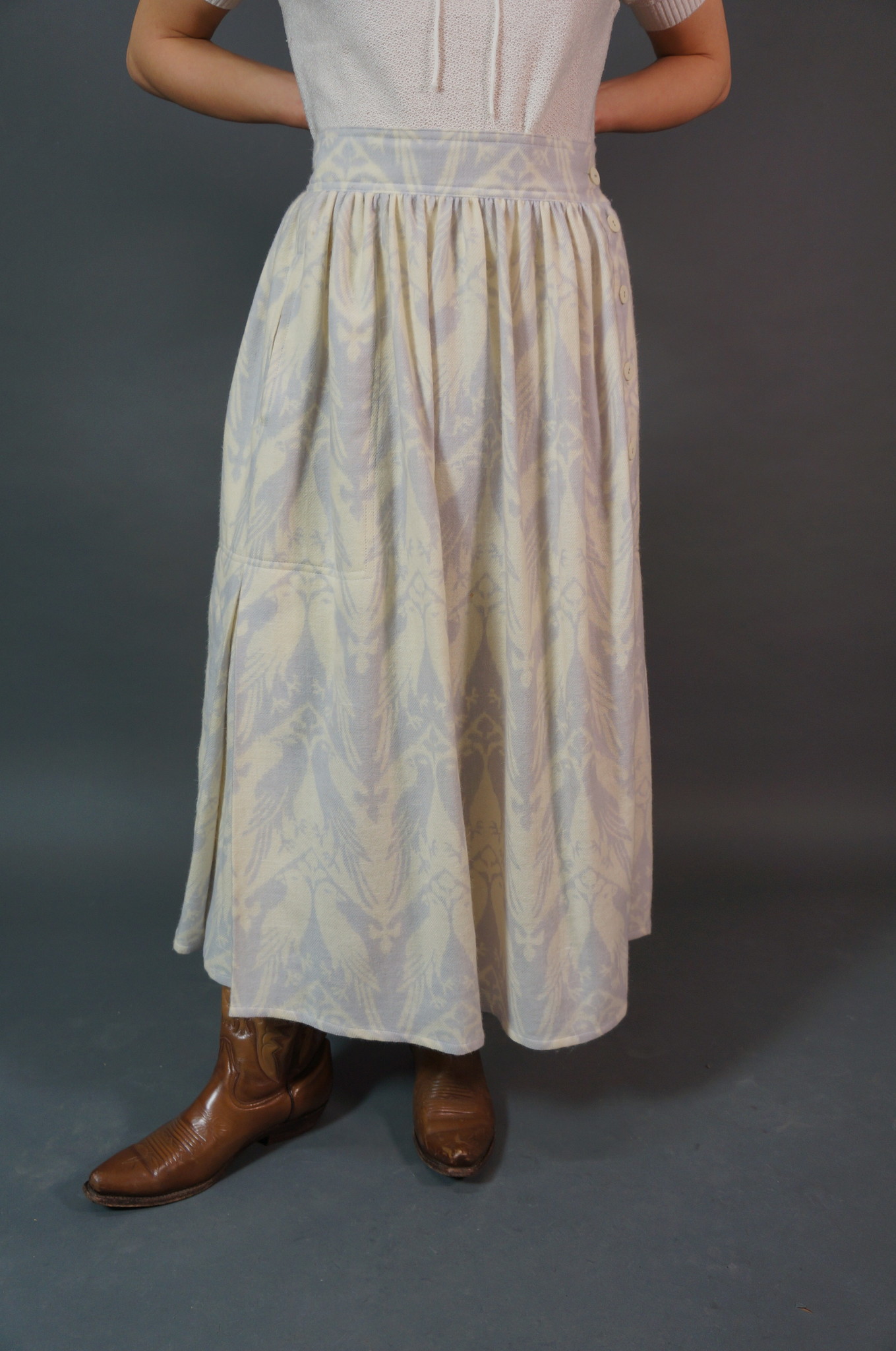 Escada Button Midi Skirt