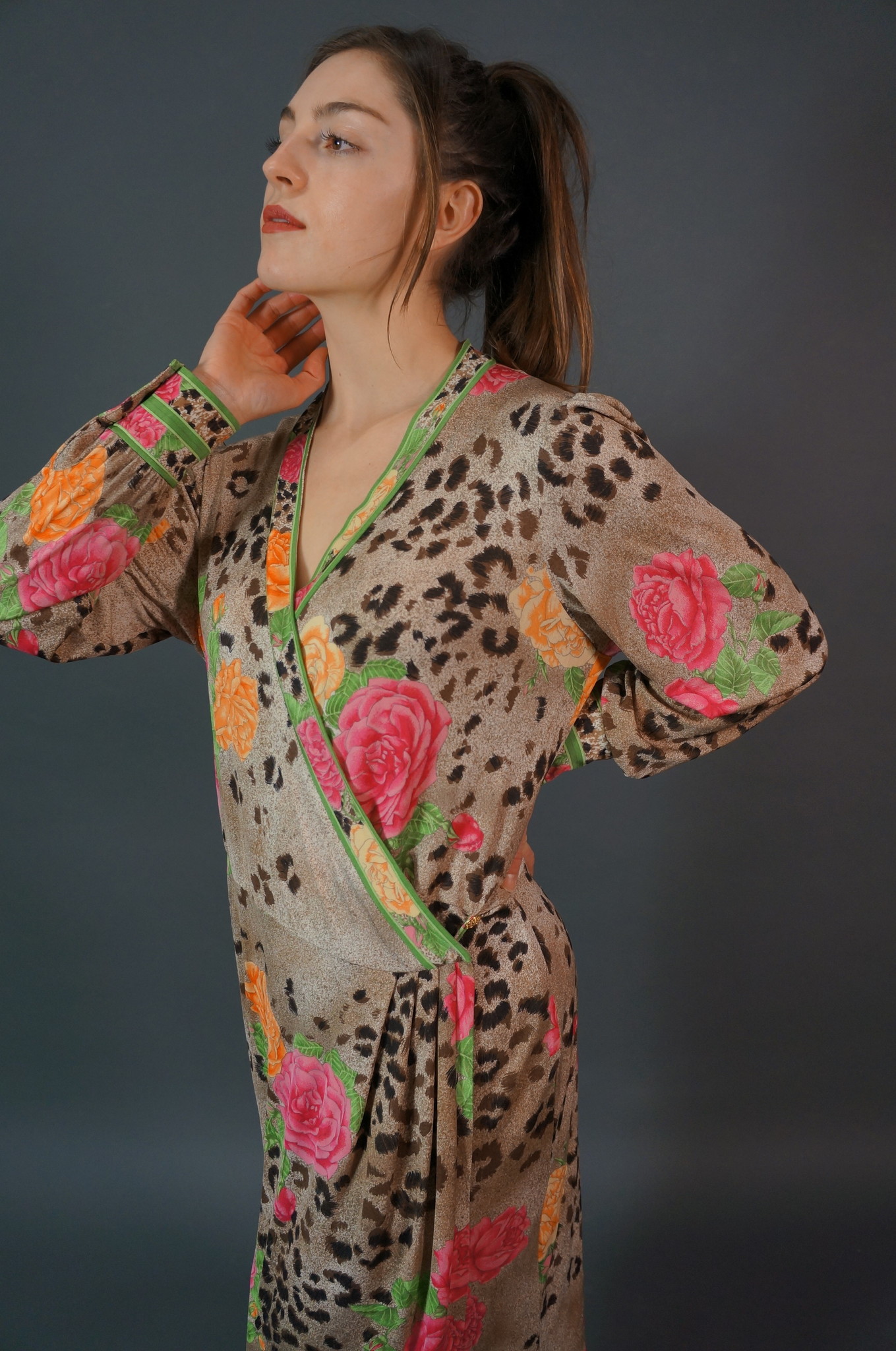 Printed Wrap Midi dress