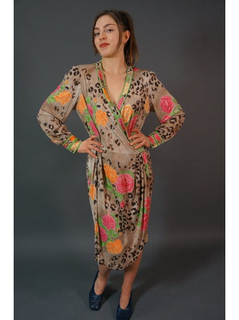 Printed Wrap Midi dress