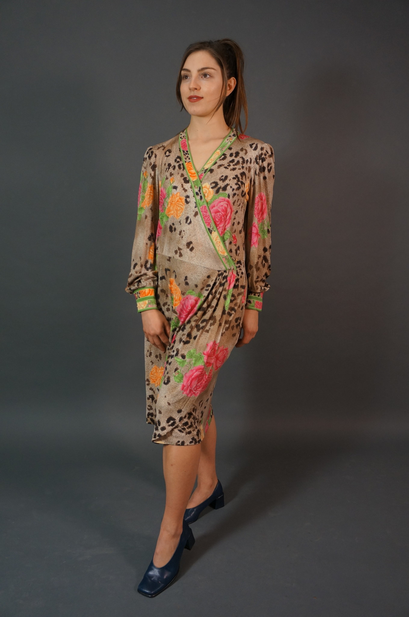 Printed Wrap Midi dress