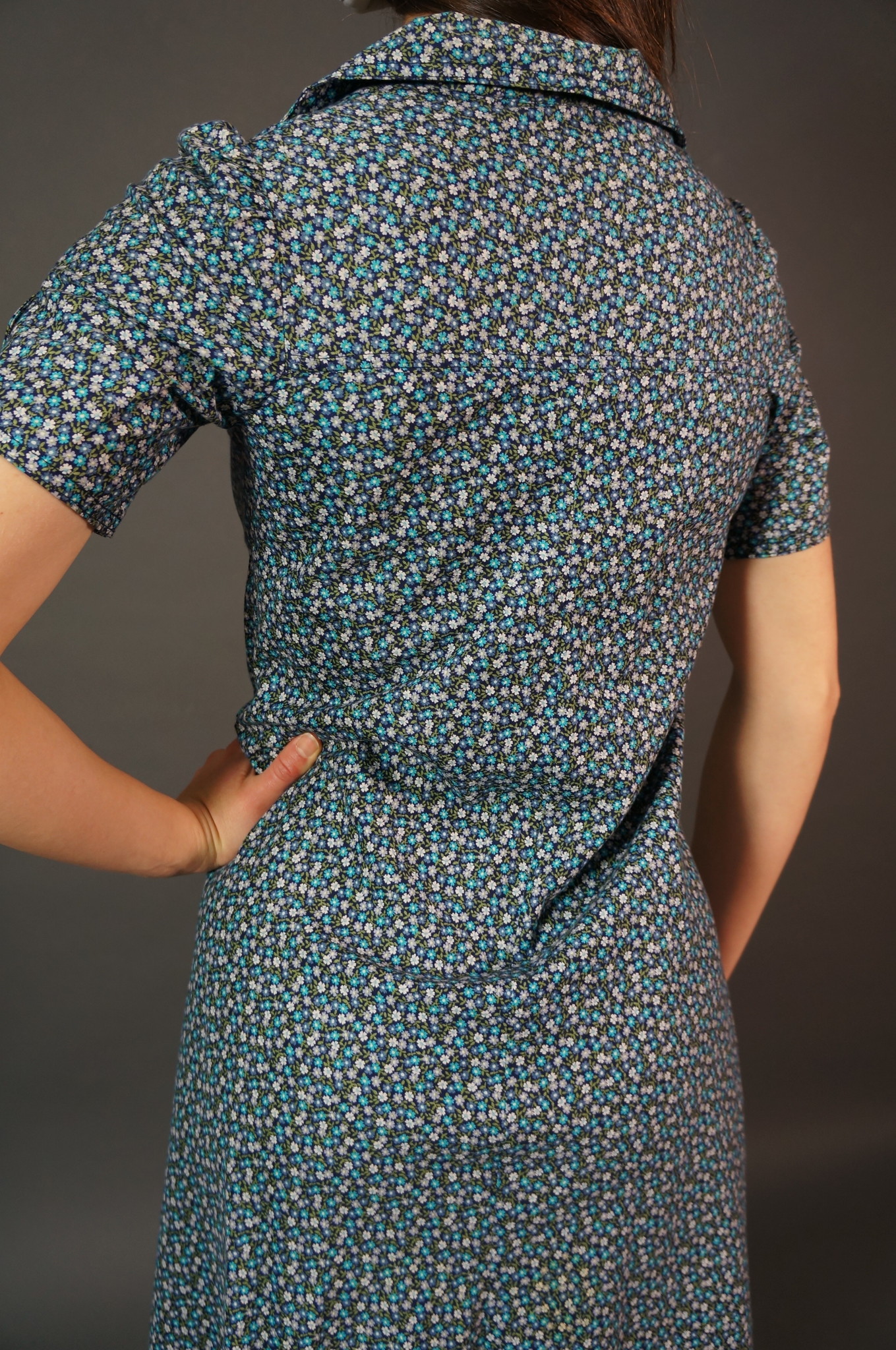 70s Floral Midi Dress Emilia
