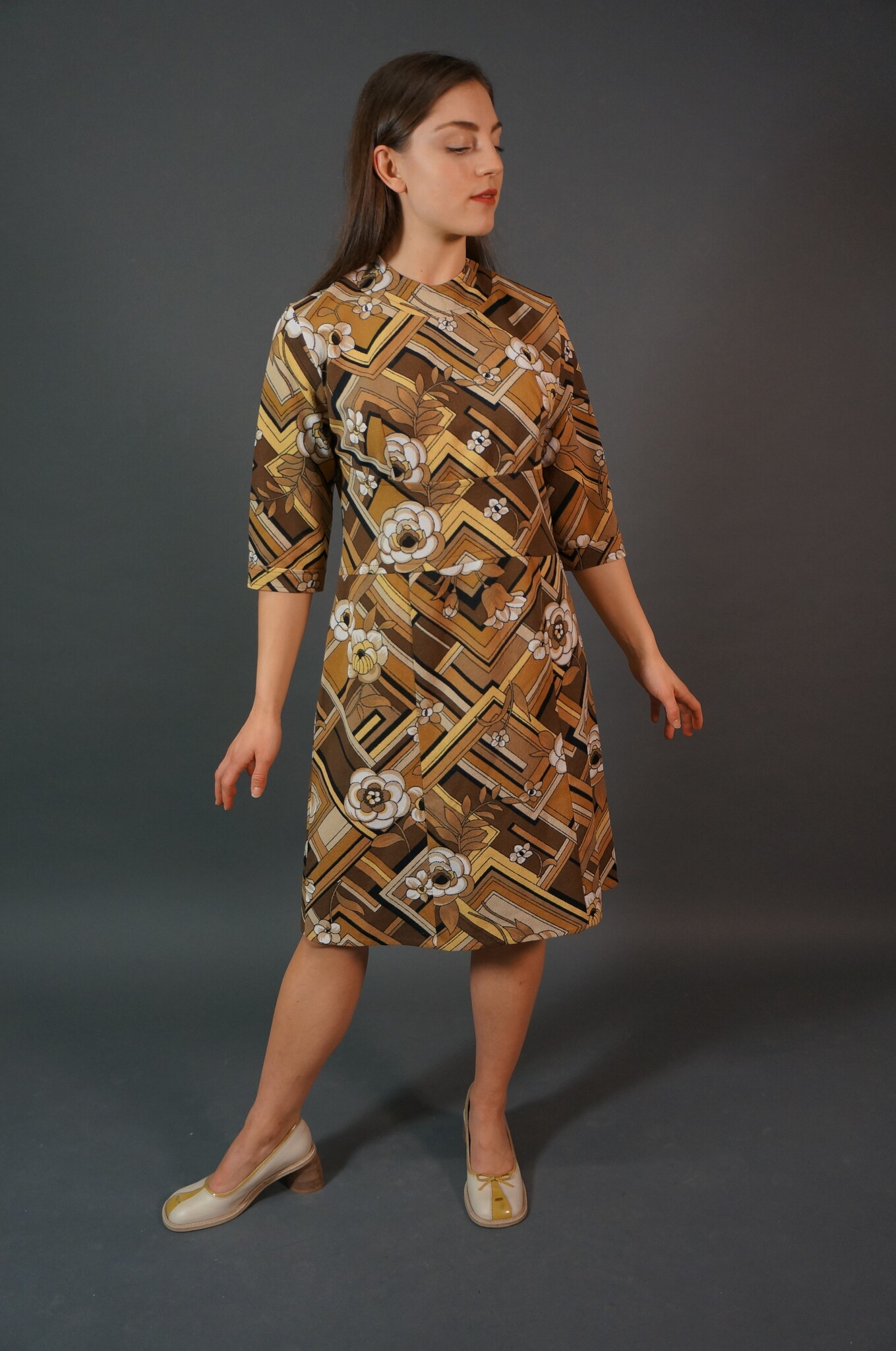 70s Printed Ruby Dress