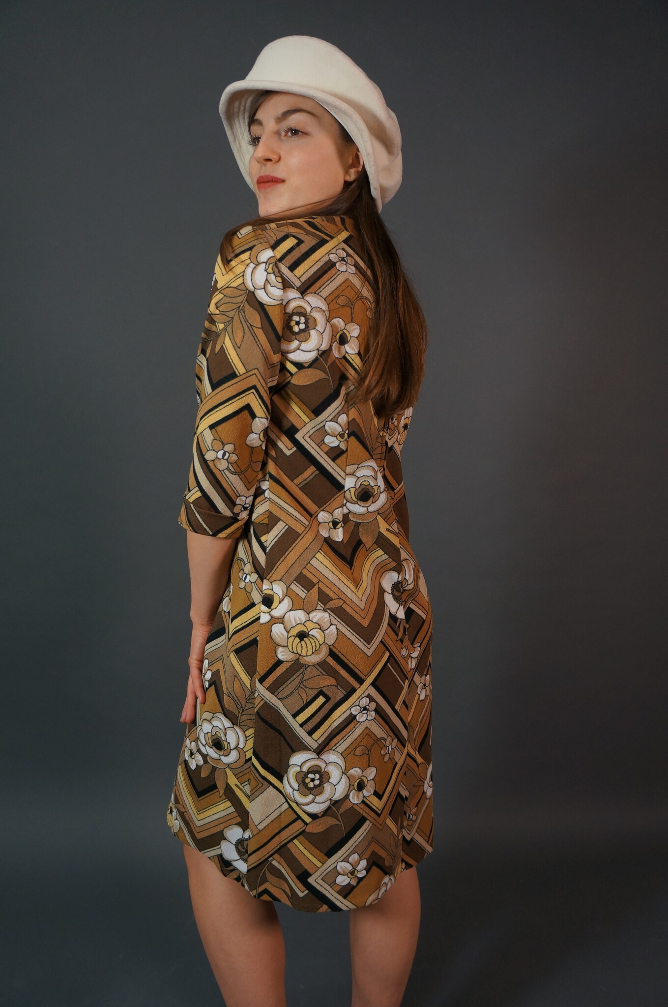 70s Printed Ruby Dress