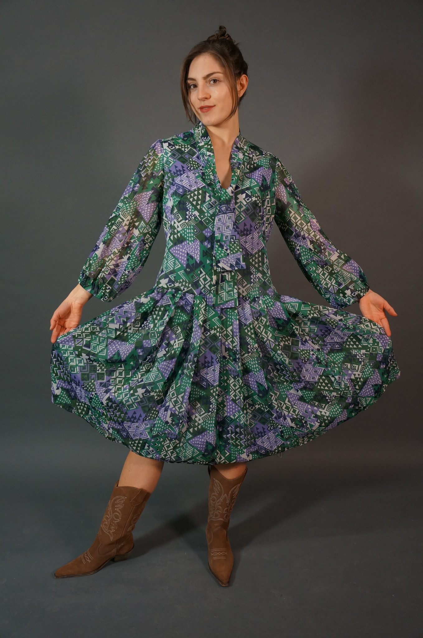70s Trixie Printed Midi Dress