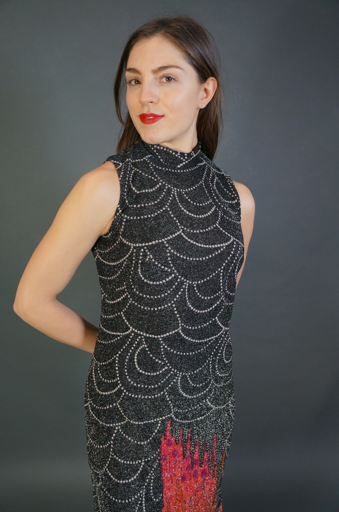 70s Maxi Glitter Dress Jolene