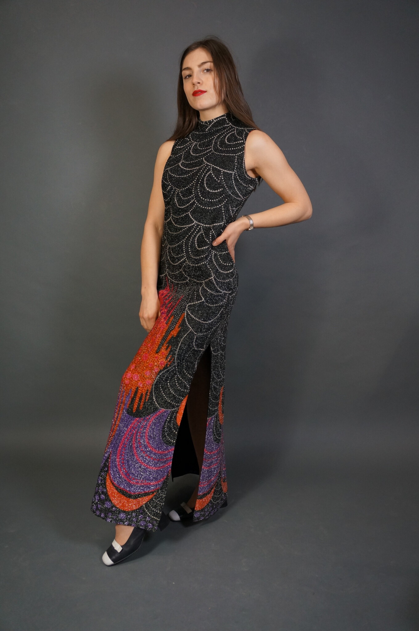 70s Maxi Glitter Dress Jolene