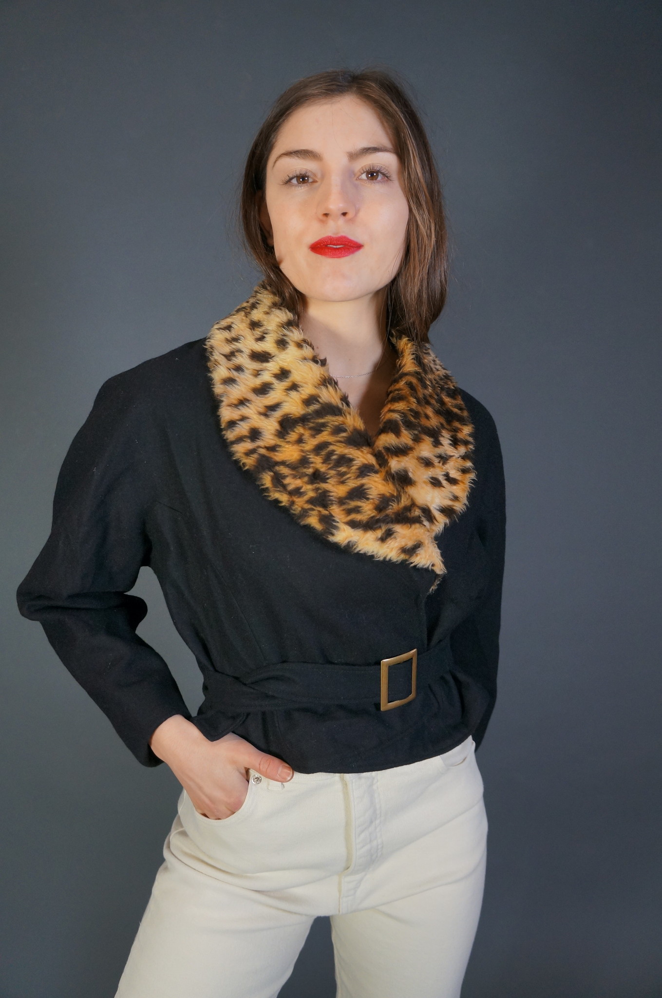 Fake Fur Leopard Blazer