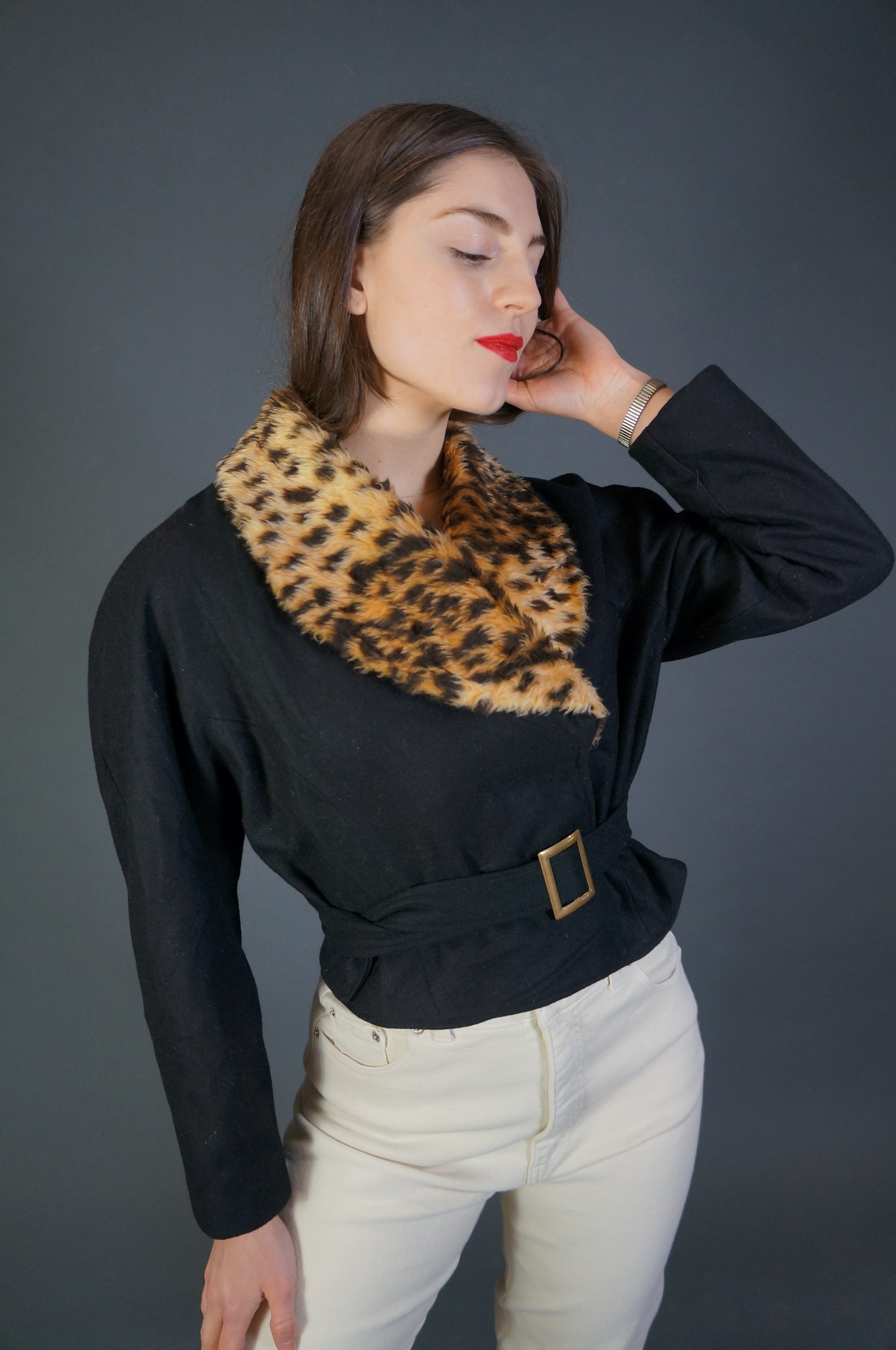 Fake Fur Leopard Blazer