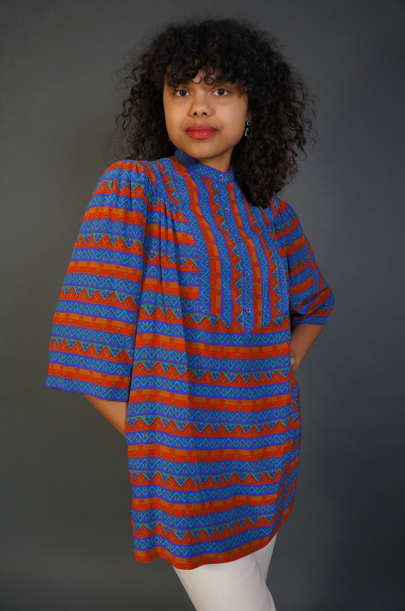 Ted Ladipus Silk Graphic Blouse