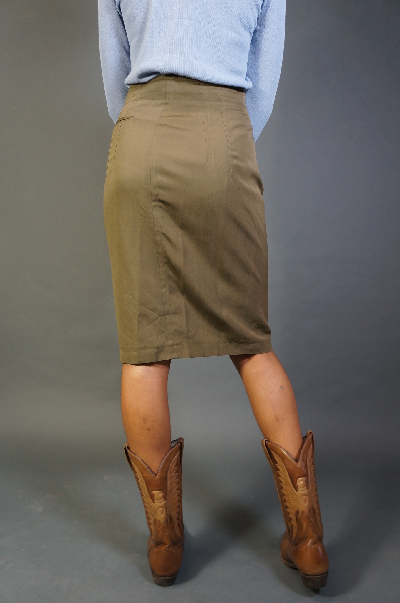 Jil Sander Khaki Pencil Skirt