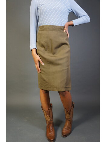 Jil Sander Khaki Pencil Skirt