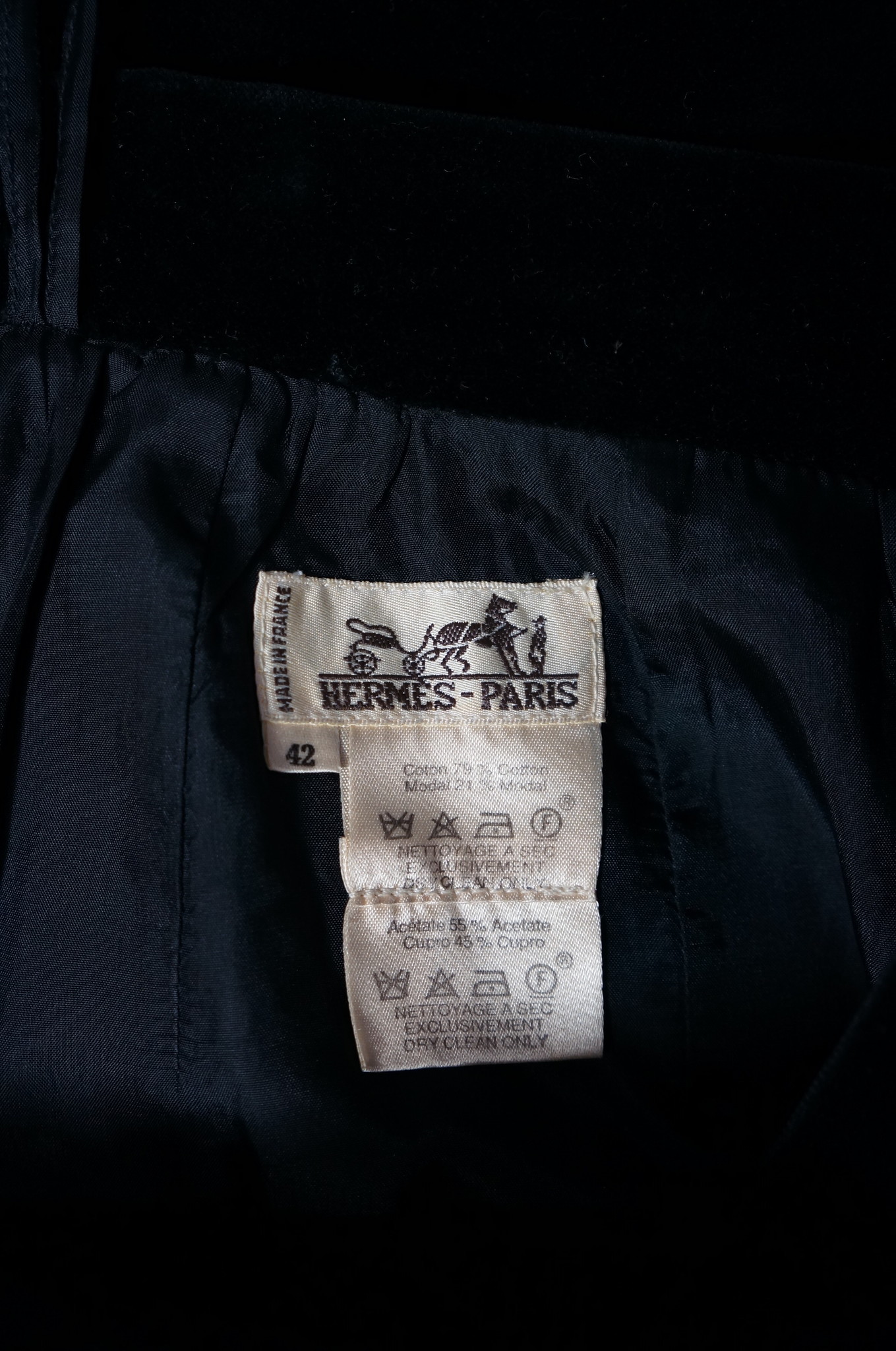 Hermes Velvet Pencil Skirt