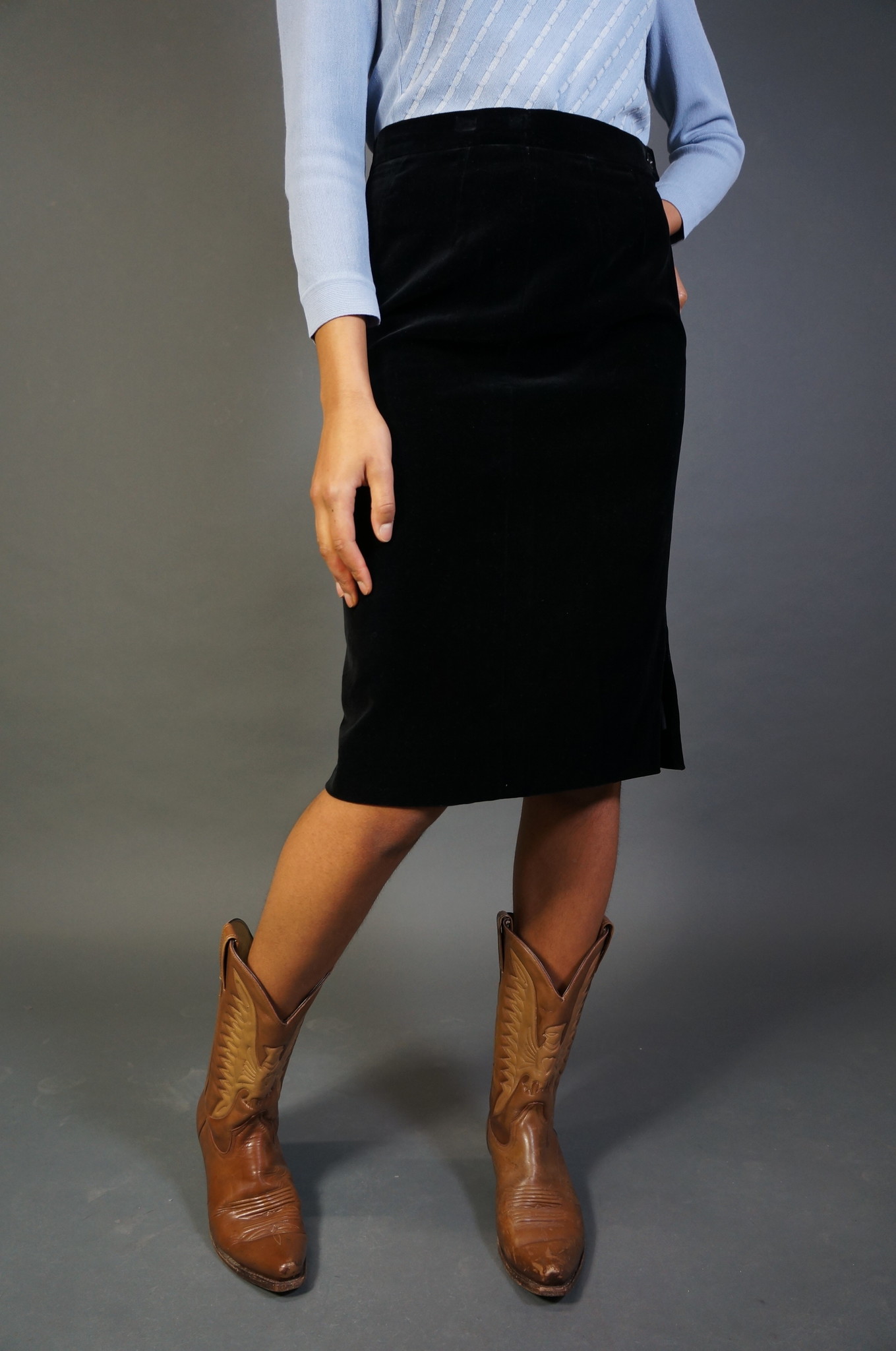 Hermes Velvet Pencil Skirt