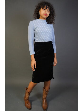 Hermes Velvet Pencil Skirt