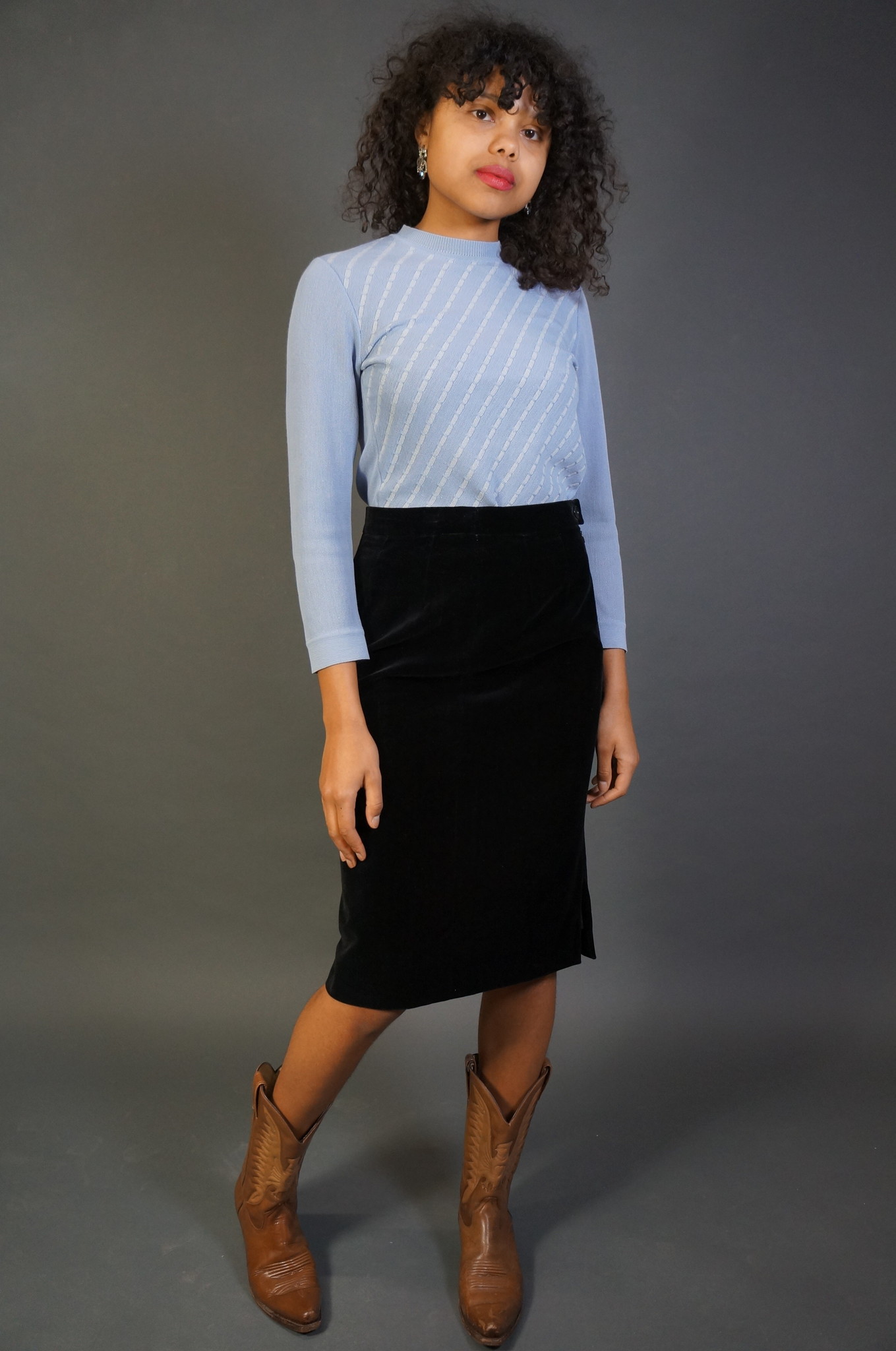 Hermes Velvet Pencil Skirt