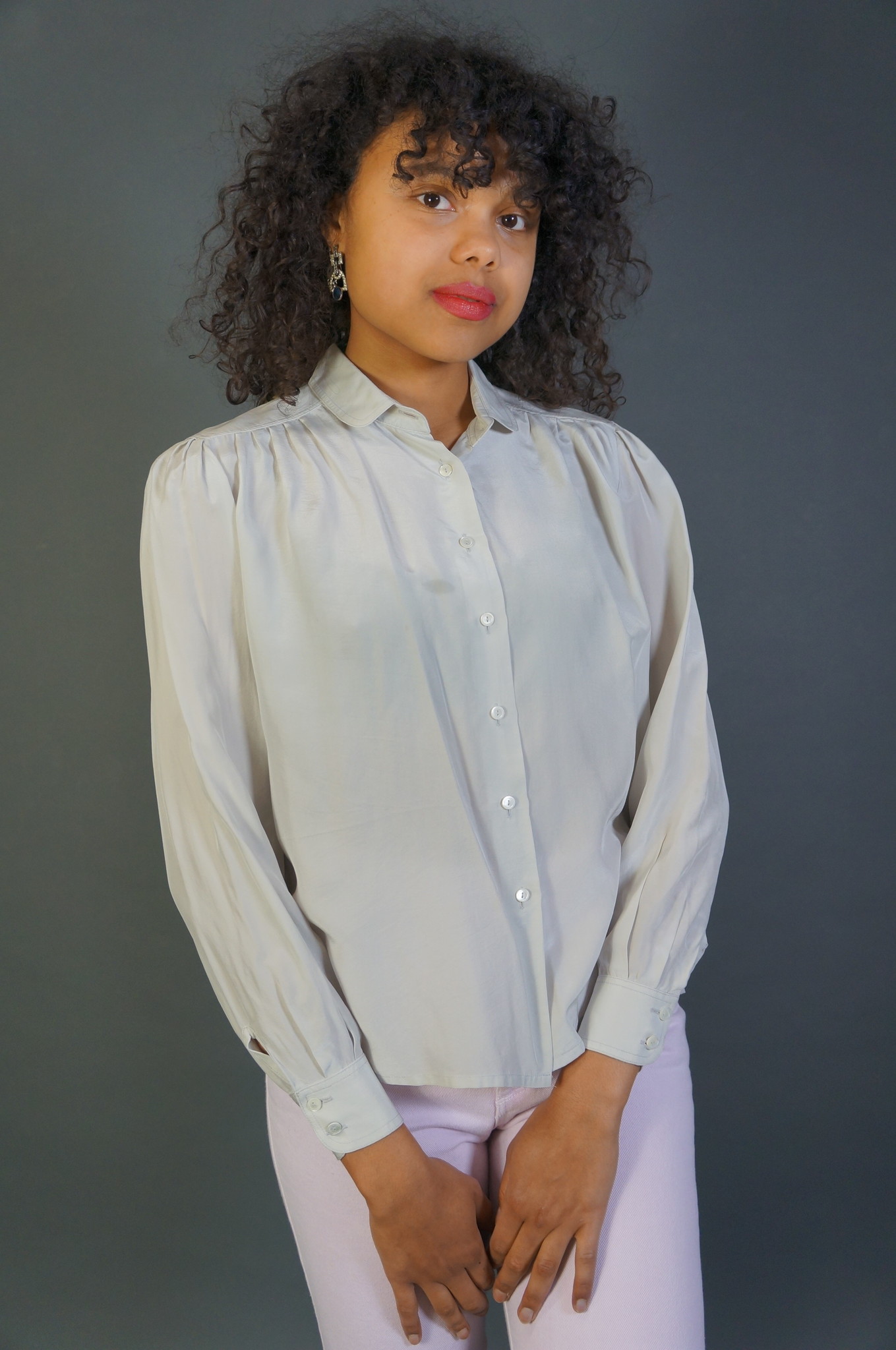 Louis Feraud Silver Blouse