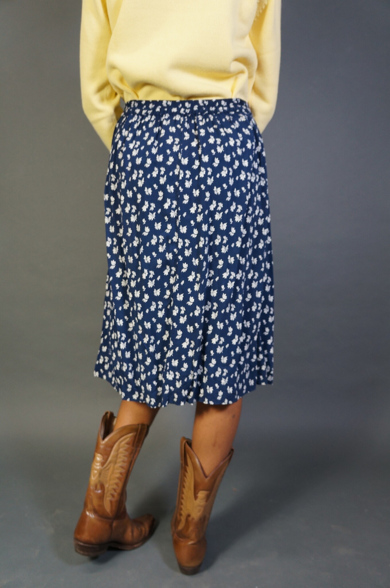 Front Button Flower Skirt