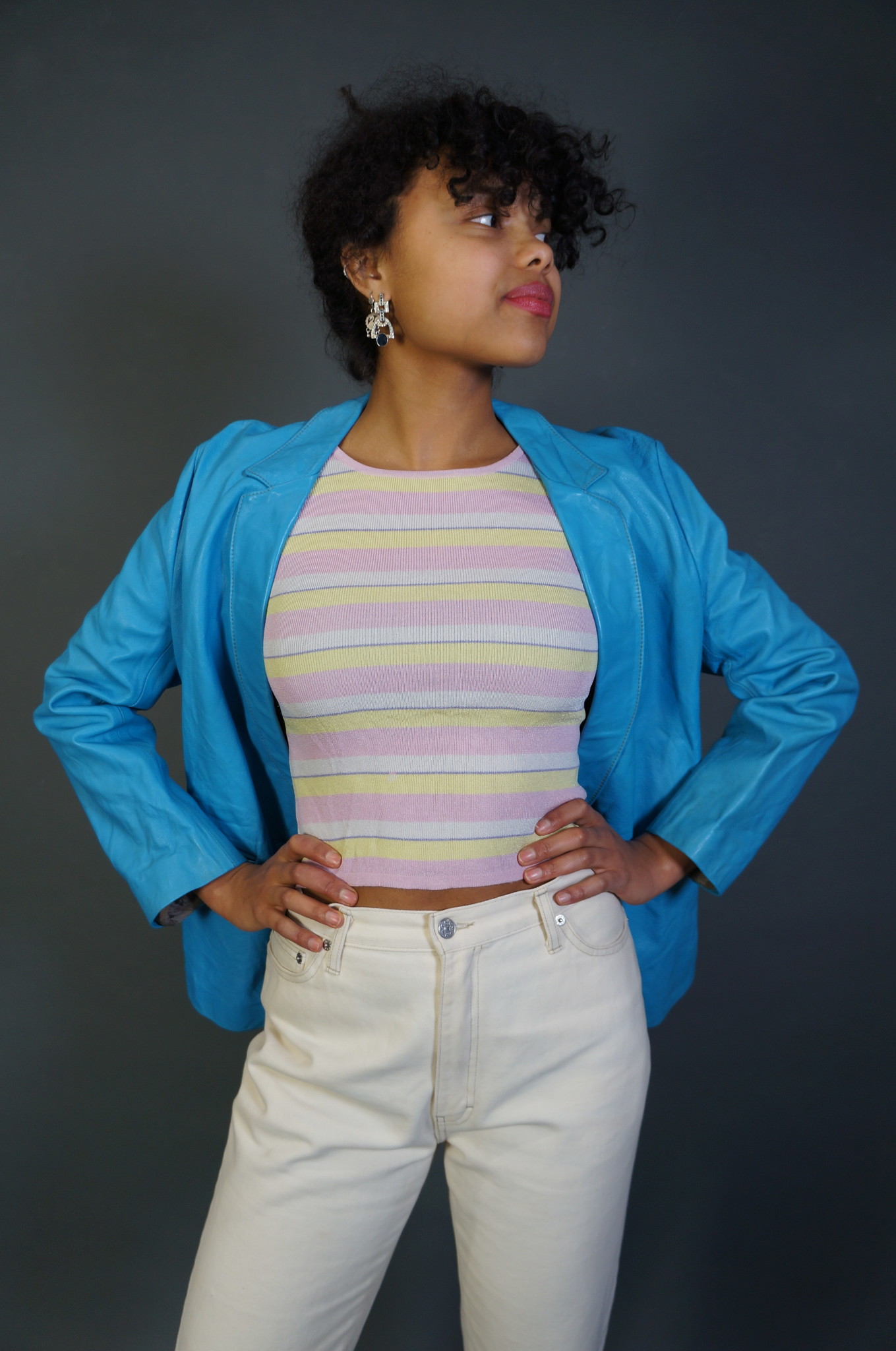 Blue Leather Blazer