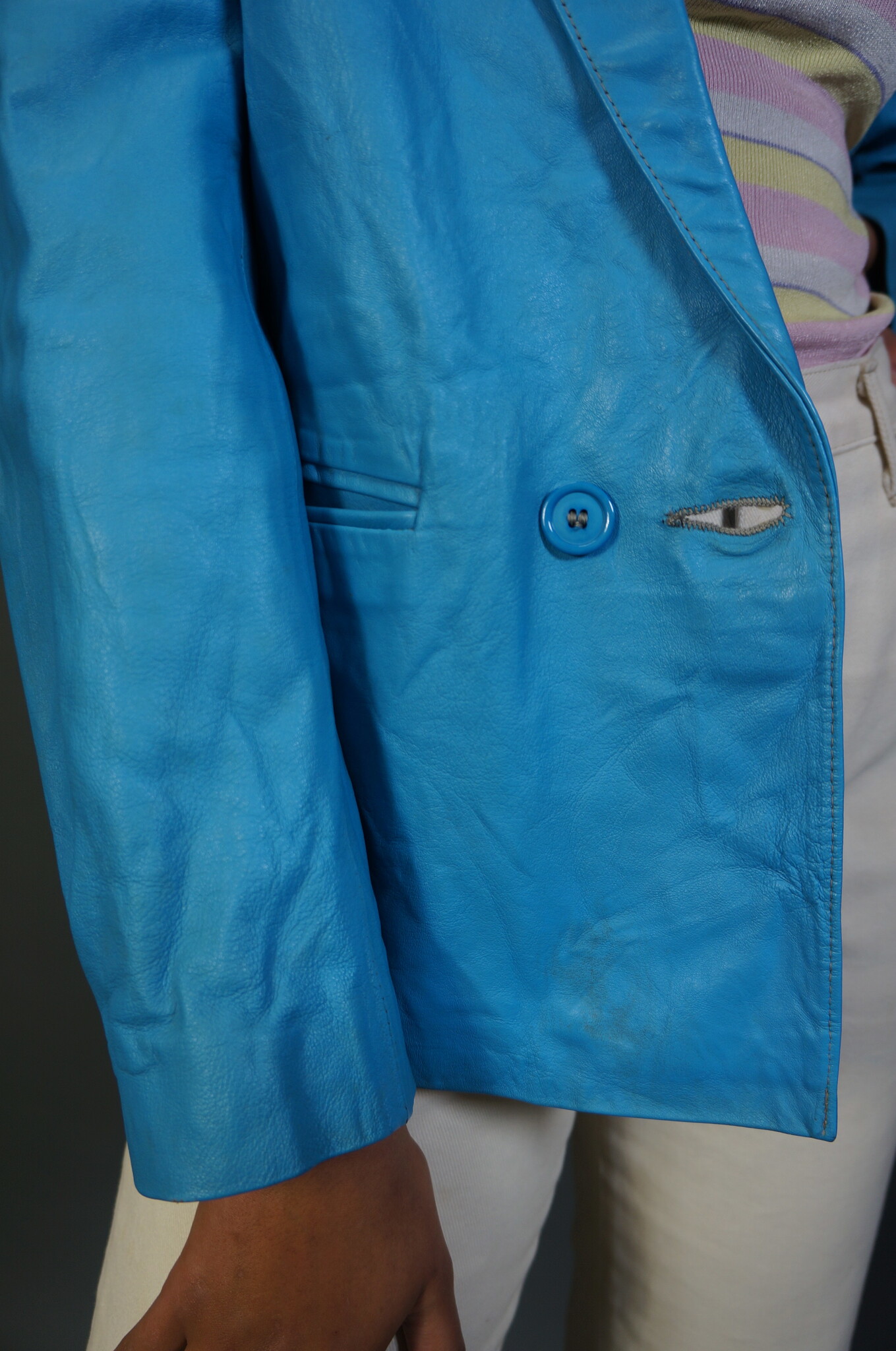 Blue Leather Blazer