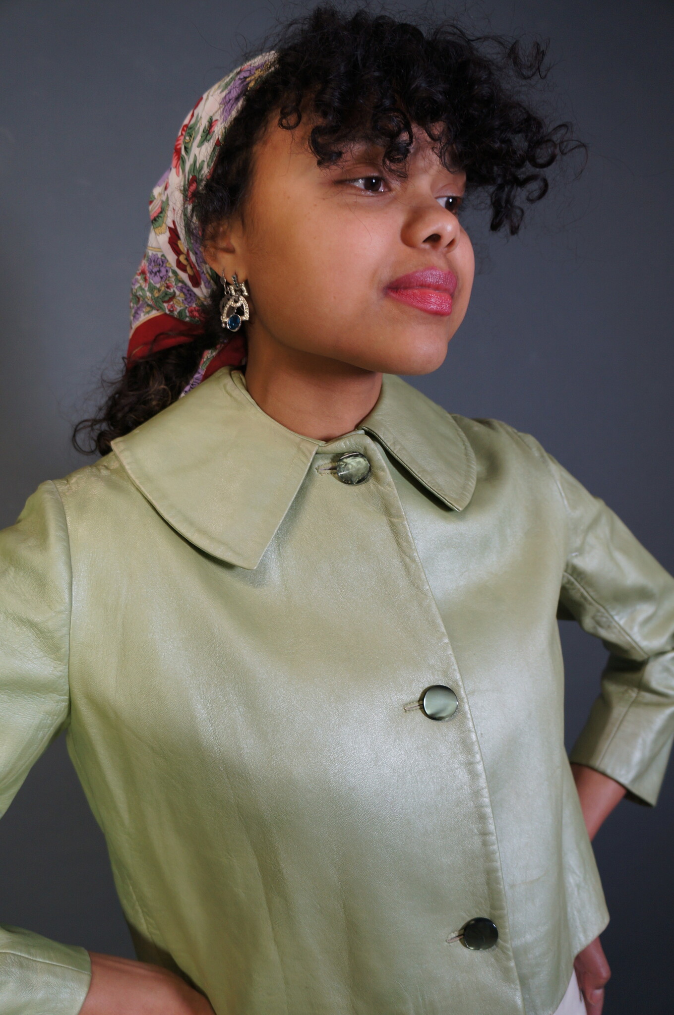 Lime Leather 60s Blazer Doris