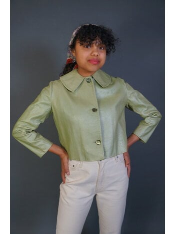Lime Leather 60s Blazer Doris