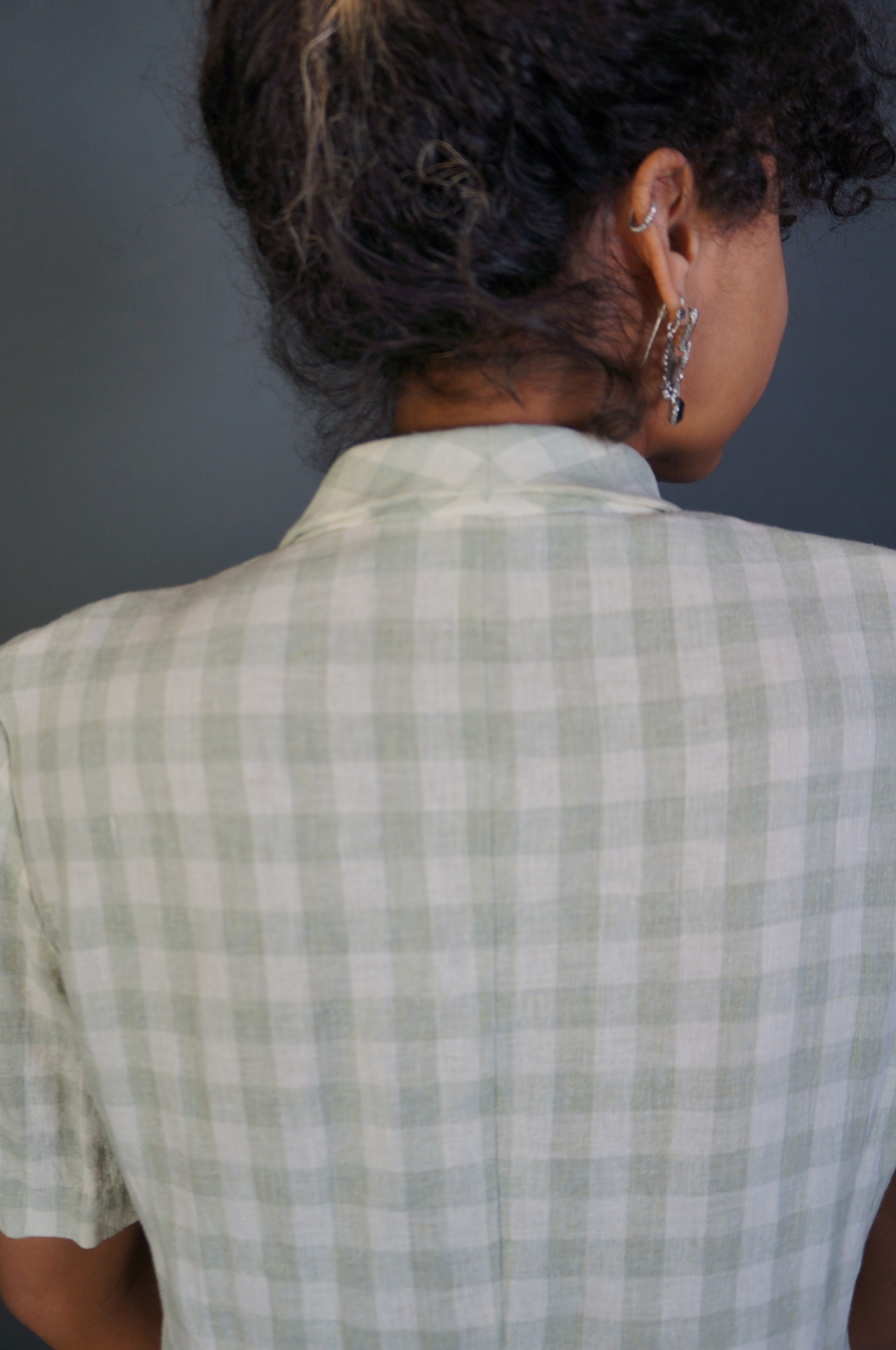 Louis Féraud Linen Gingham Blouse