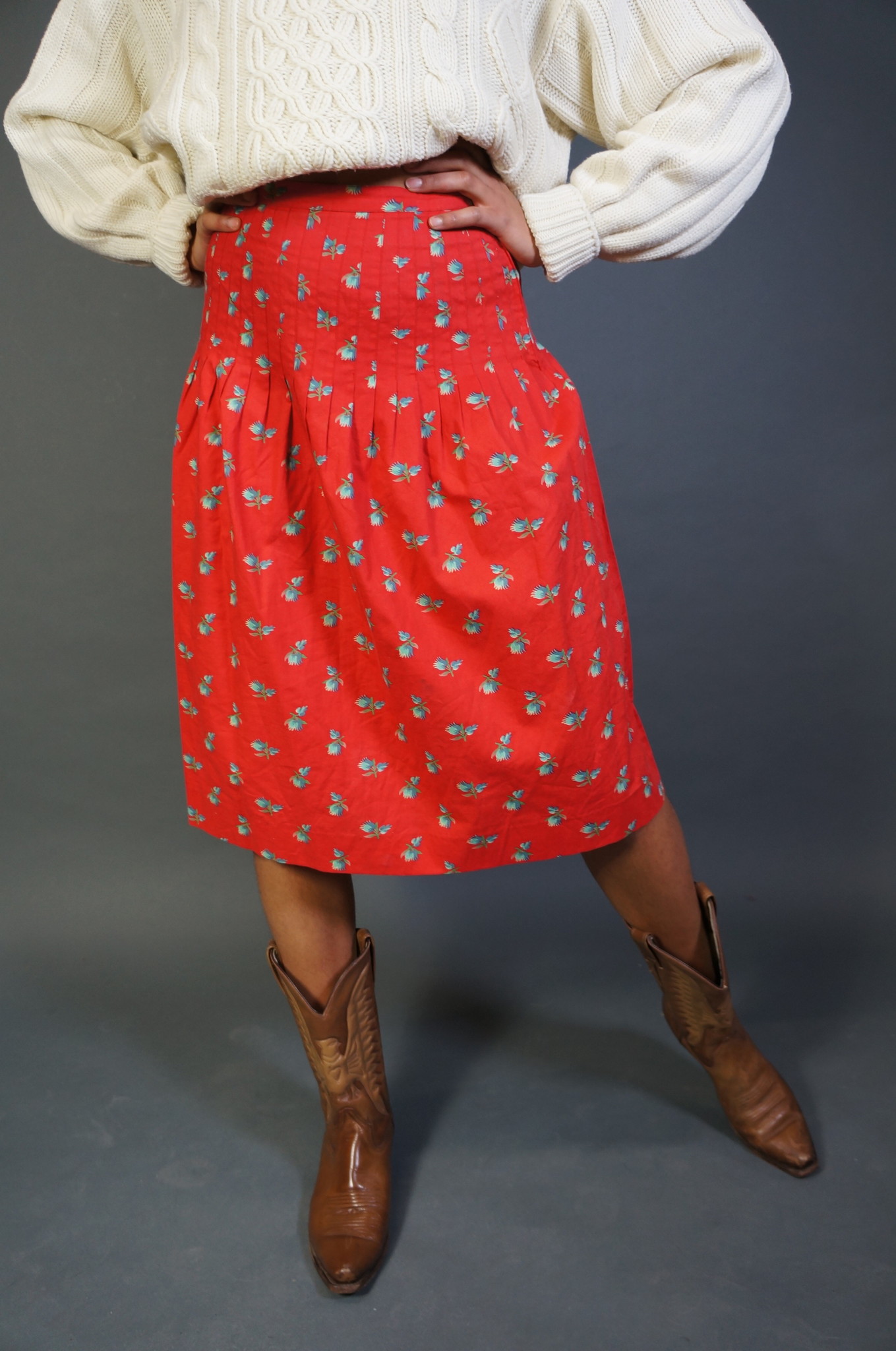 Yves Saint Laurent Pleated Flower Skirt