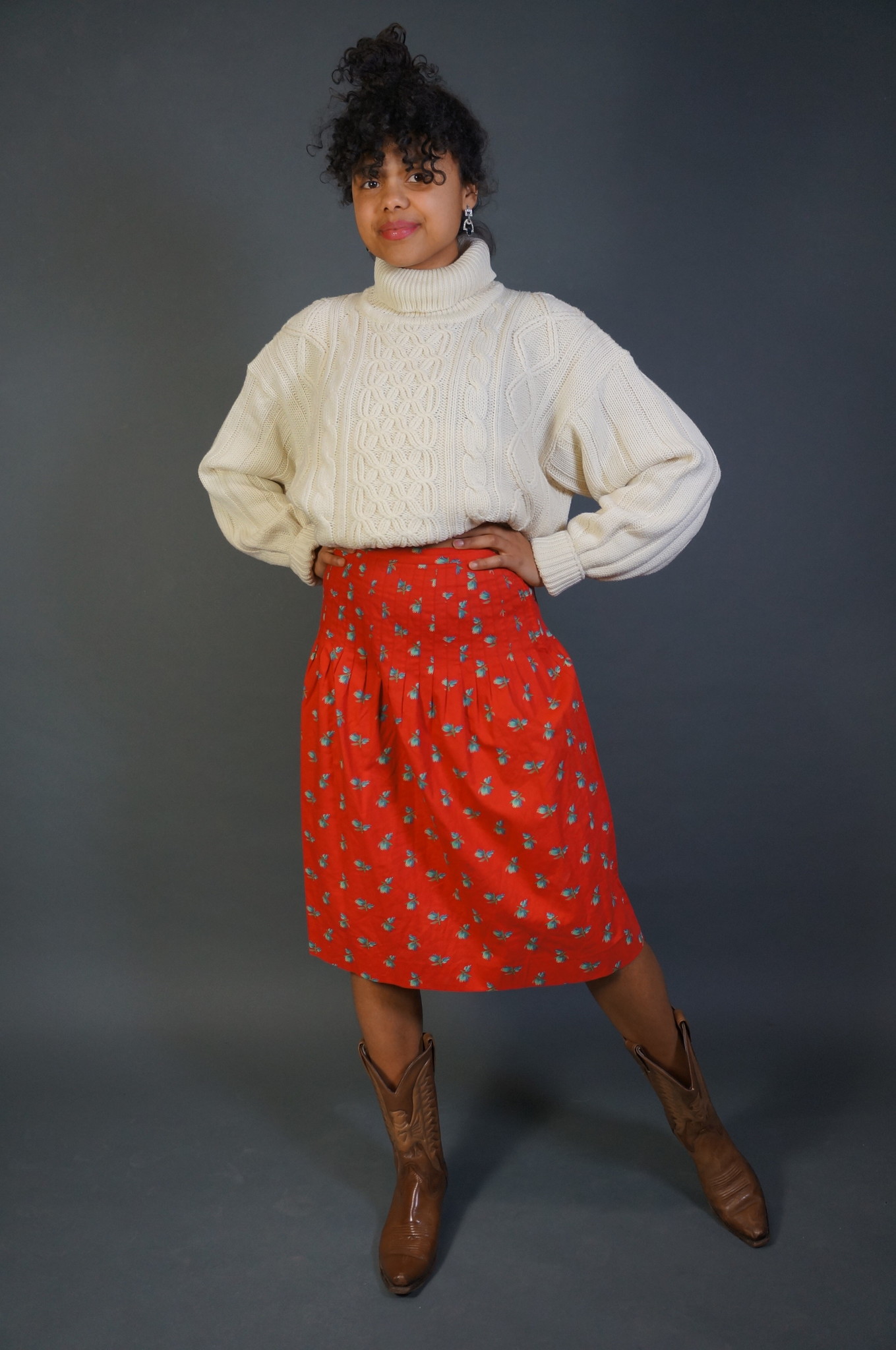 Yves Saint Laurent Pleated Flower Skirt