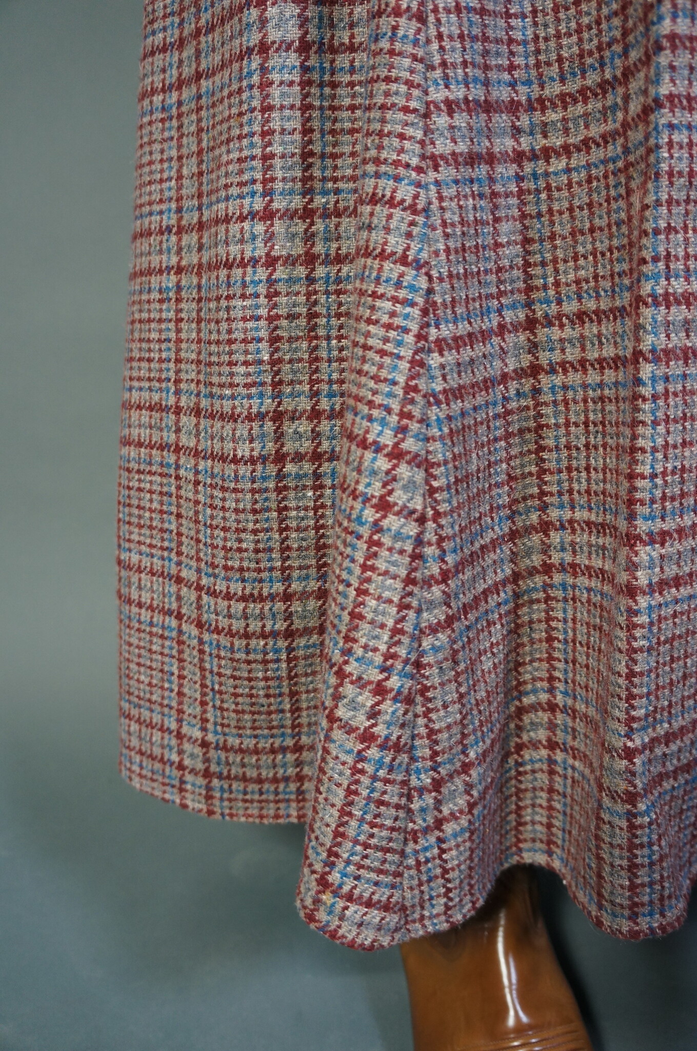 70s Pleated Plaid Skirt