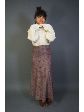 70s Pleated Plaid Skirt