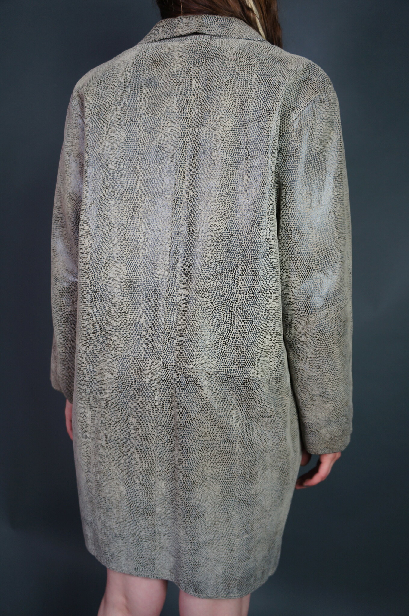 Nina Ricci Snake Print Leather Coat